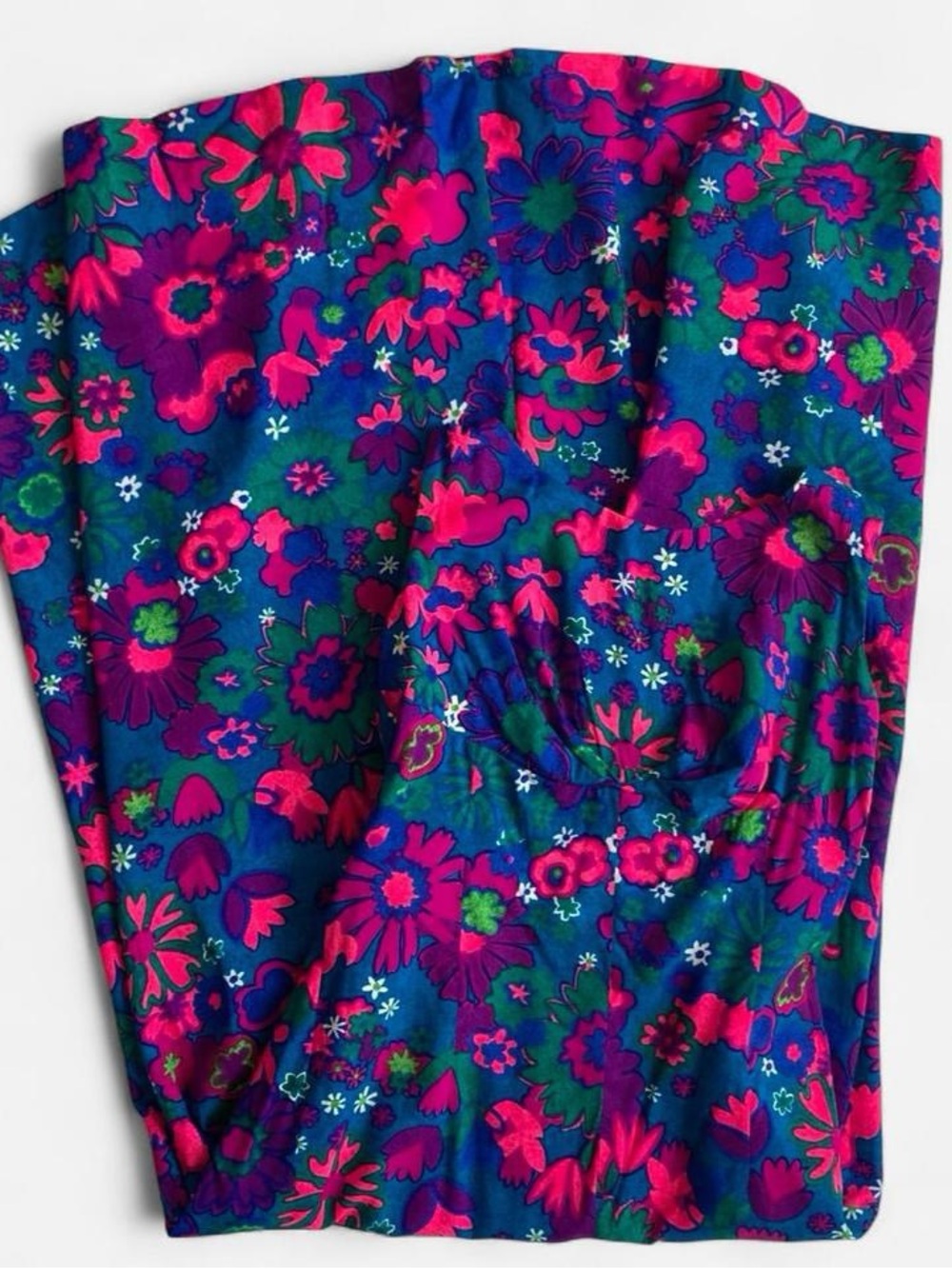 Vintage 70s vibrant floral Waikiki maxi dress